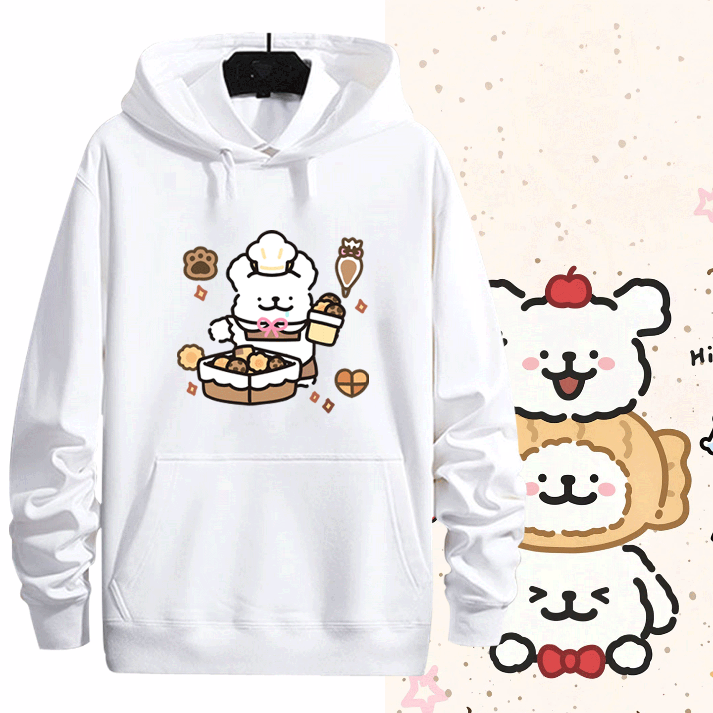 男女情侣可定制连帽衫带帽卫衣