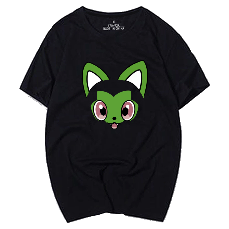 宝可梦朱紫周边新叶喵呆火鳄润水鸭联名衣服男女短袖T恤半截袖夏