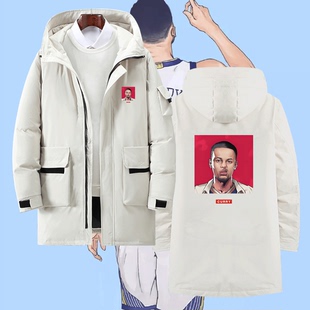 欧文科比詹姆斯韦德库里男女篮球运动情侣可定制中长款保暖羽绒服