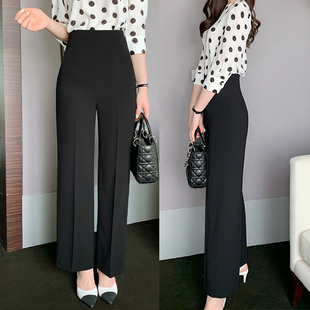 新款 修身 时尚 职业休闲春夏口袋西装 女 2023韩版 裤 高腰包臀直筒长裤