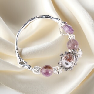 瑞士 Francesca【天窗】紫极光百搭水晶手串紫水随型四季幽灵简约