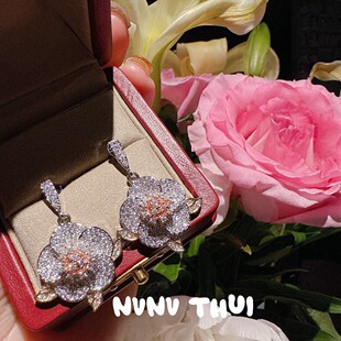 瑞士 Francesca 珠宝复古山茶花宝石耳环轻奢繁花贝母手链套装