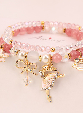 瑞士森系蝴蝶结水晶手链