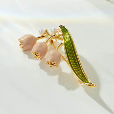 瑞士【设计师】Francesca 铃兰花胸针新款衣饰胸花女滴油花朵别针