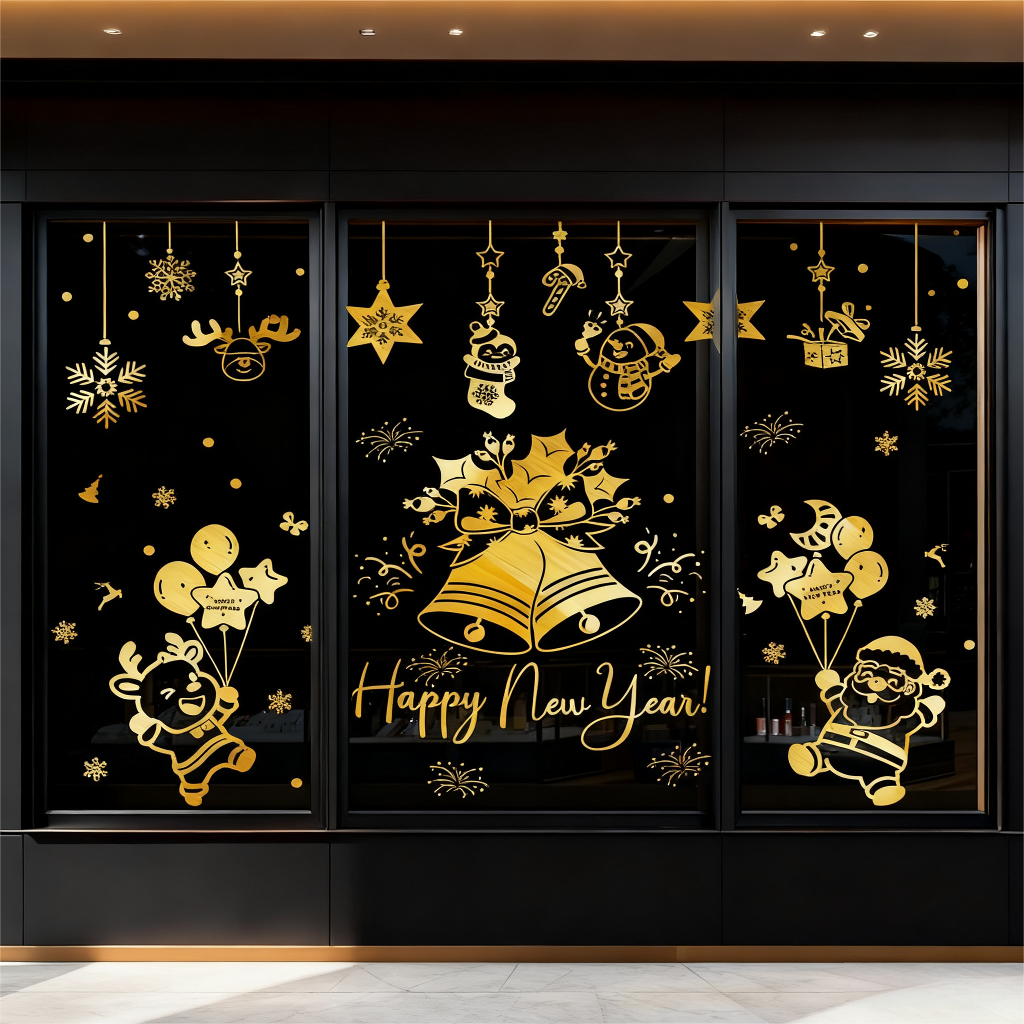 圣诞节装饰橱窗贴画圣诞老人