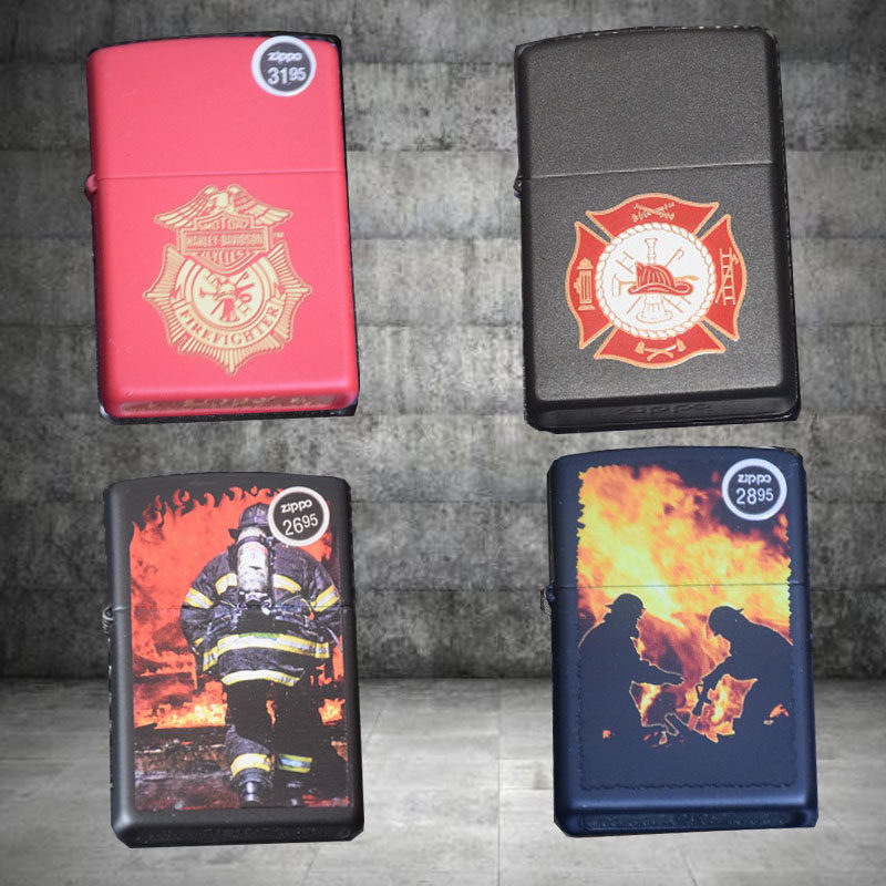 消防员zippo救火英雄用防风煤油芝宝打火机firefighter救援卡车