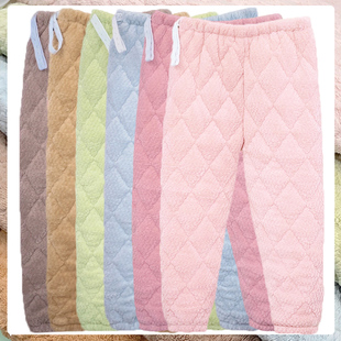 冬季夹棉高腰孕妇裤三层加厚加绒孕妇睡裤宽松暖暖裤保暖家居裤