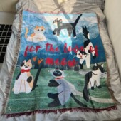 爱喵猫咪乐园原创设计挂毯棉线纺织线毯装 饰挂毯沙发毯床头毯拍照