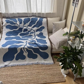 ins风双面沙发巾休闲毯挂毯装 饰毯沙发毯毛毯野U餐露营帐篷毯子