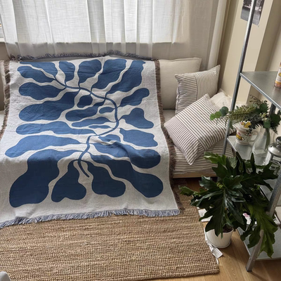 ins风双面沙发巾休闲毯挂毯装饰毯沙发毯毛毯野U餐露营帐篷毯子