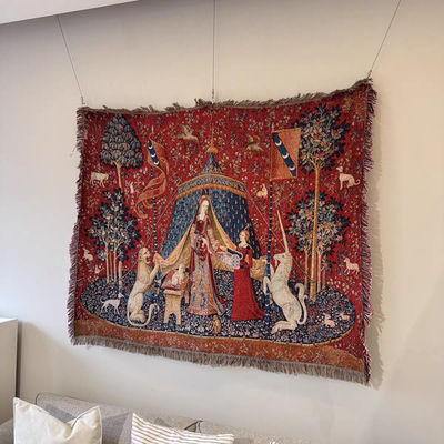 独角兽图案挂布中世纪复古挂毯北欧装饰布墙面遮丑高级感宿舍墙布