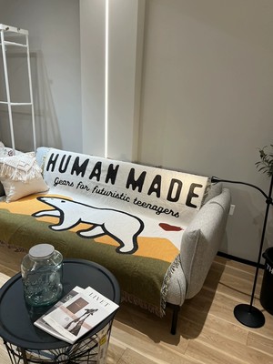 日本 潮流玩家 Human made 棉线纺织沙发毯工作室毯服装店大白熊