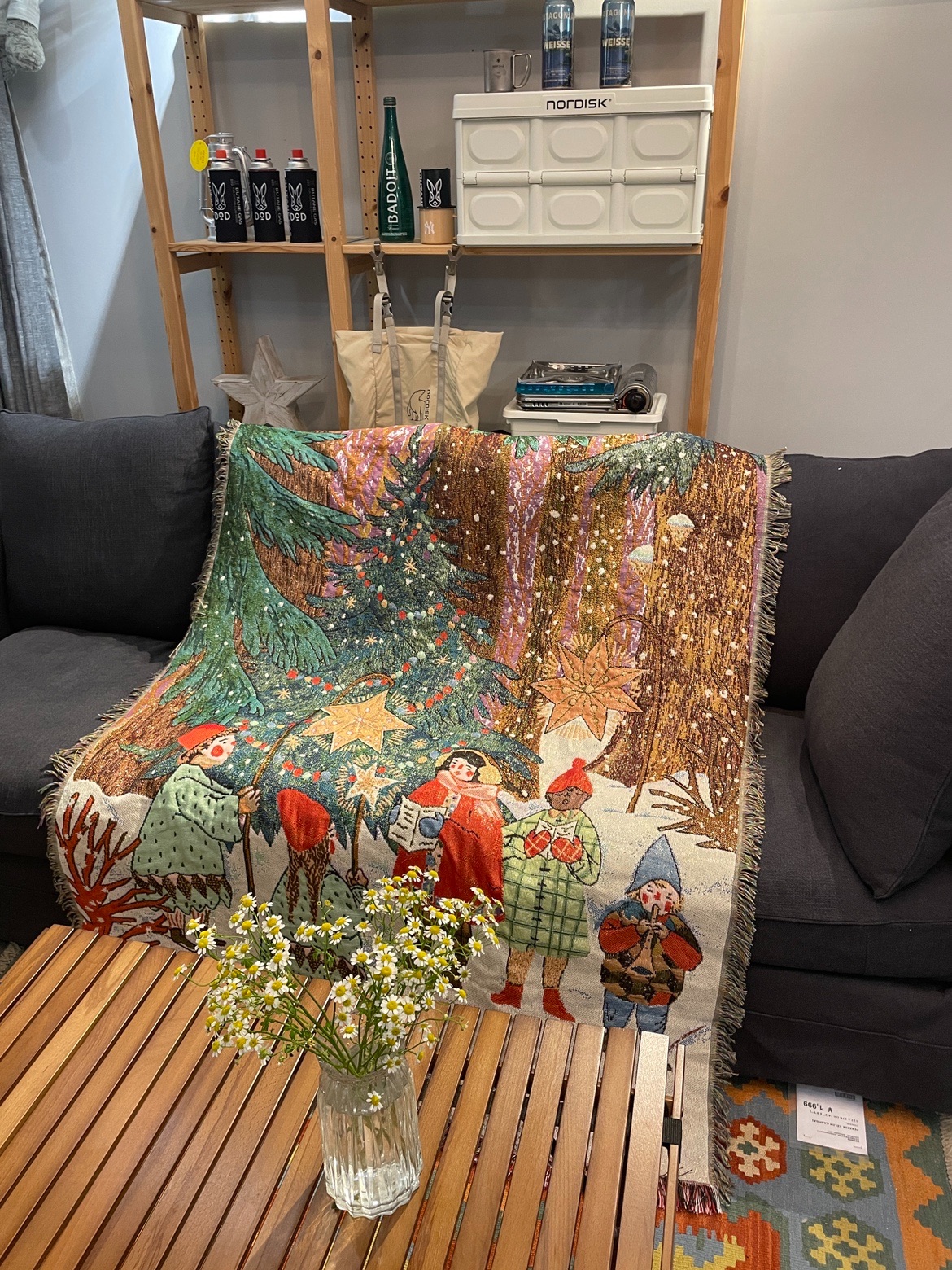 年货送礼礼物金丝线歌颂布置装饰休闲毯纺织线毯床头毯沙发毯盖毯