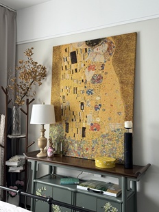 Kuss沙发毯金丝线棉线纺织毯挂毯 维也纳画家Der 吻 小书推荐