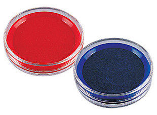 得力9863 快干印台红色 圆形蓝色印泥 办公财务用品 得力文具