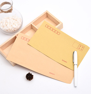 牛皮纸信封信纸发票袋发工资信封袋白色2号6号信封A4复古简约信封