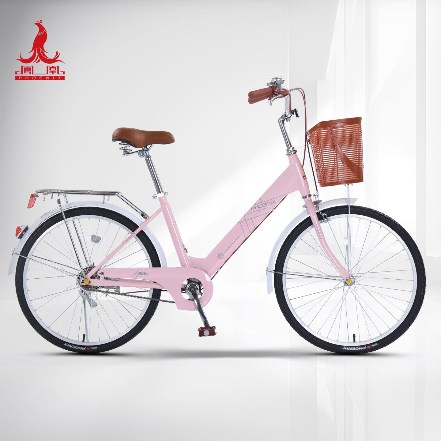 上海凤凰女式自行车成人学生代步城市通勤上班时尚休闲淑女车单车