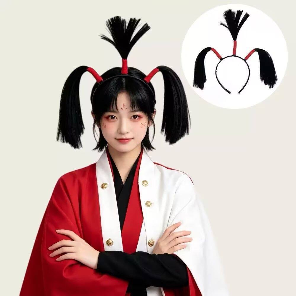 年会魔童cosplay假发发箍沙雕表演卖萌个性创意辫子主播好玩搞怪