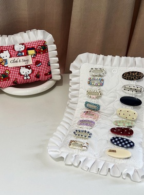 布本纪红色kt出门便携发夹收纳包bb夹青蛙夹儿童宠物狗狗发夹收纳