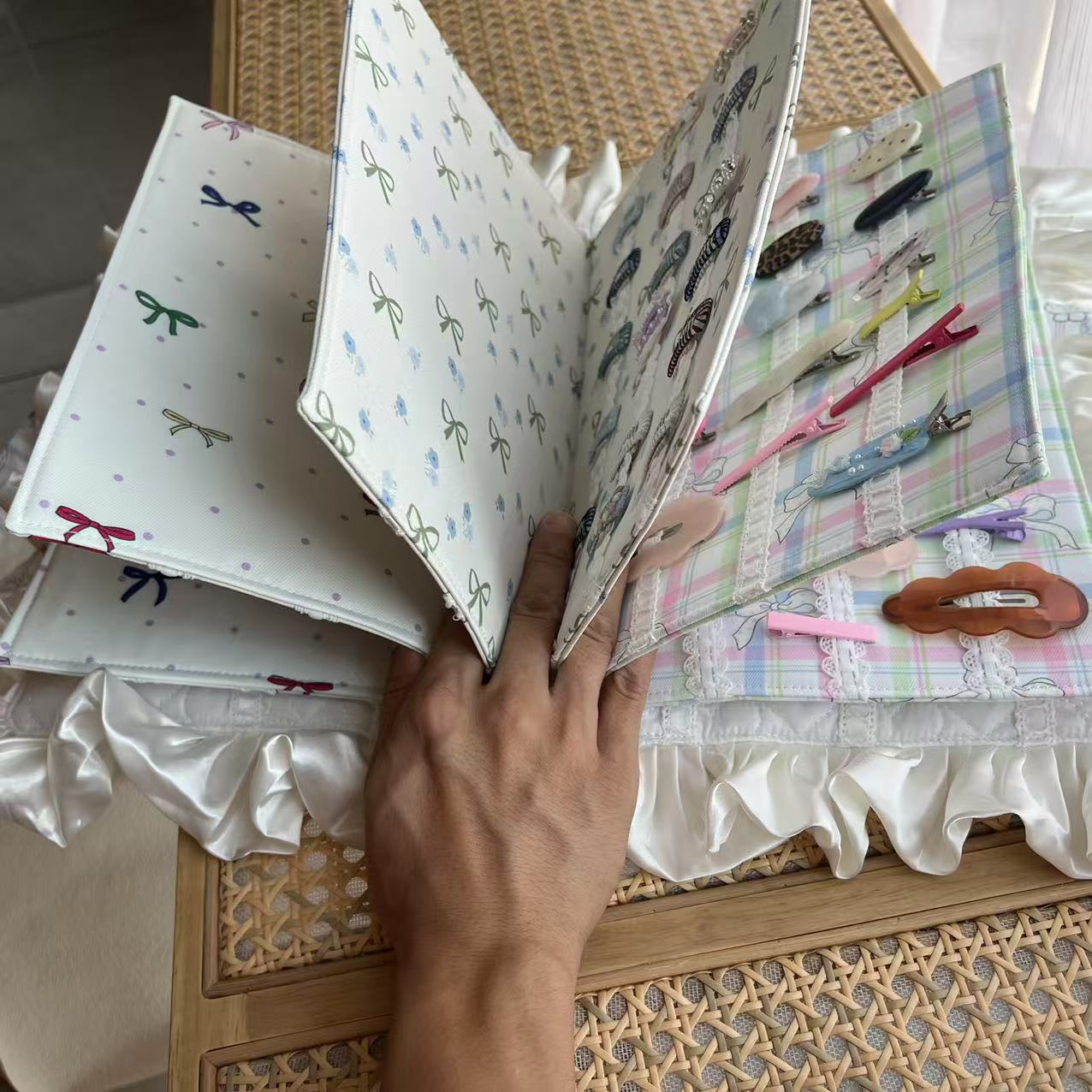 手工翻页发夹收纳书防摔便携大容量bb夹发夹青蛙夹收纳包