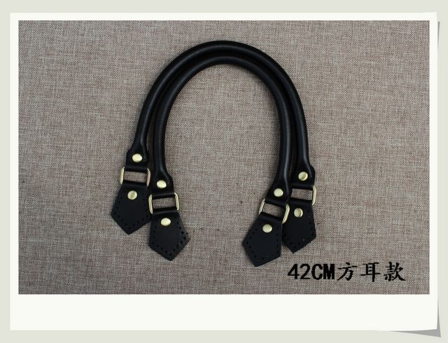 黑色进口头层牛皮真皮提手包带提把手工包配件配包带