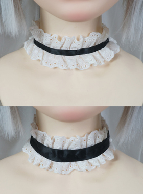 手作女仆棉布花边项圈可爱包邮