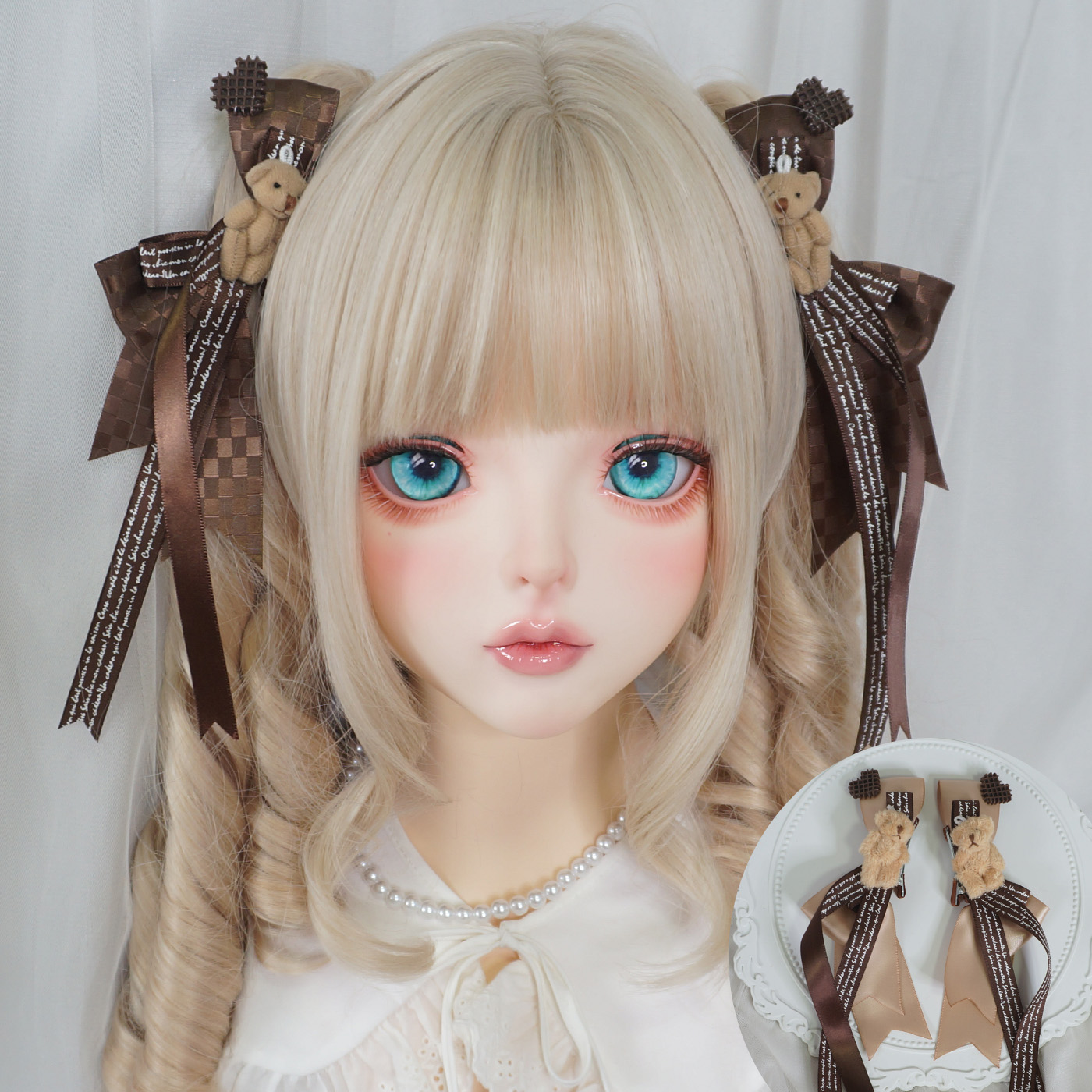 可爱蝴蝶结巧克力lolita小熊发夹