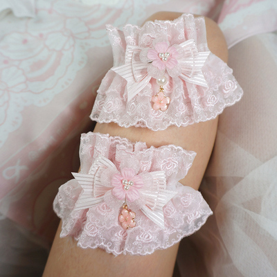 原创粉色洛丽塔蝴蝶结蕾丝手袖