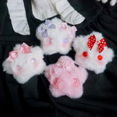 2个 日系可爱呲甜毛毛星星发夹胸针Lolita软妹毛绒包挂件 包邮