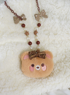 玩偶小熊头可爱洛丽塔手作项链