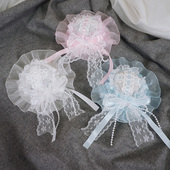 包邮 原创可爱丝缎芭蕾lolita小礼帽仙女公主头饰芙蝶结Doll感发夹