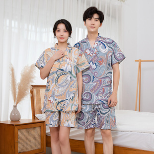 浴场高档浴服按摩理疗服 桑拿服日韩式 汗蒸服纯棉布男女套装 男款