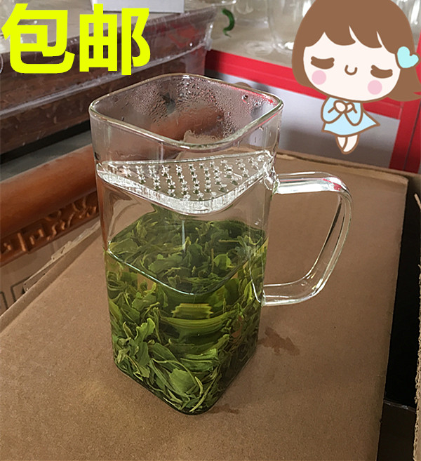 加厚耐热玻璃 月牙杯 带茶隔过滤泡茶器个人杯水杯花茶绿茶杯茶具