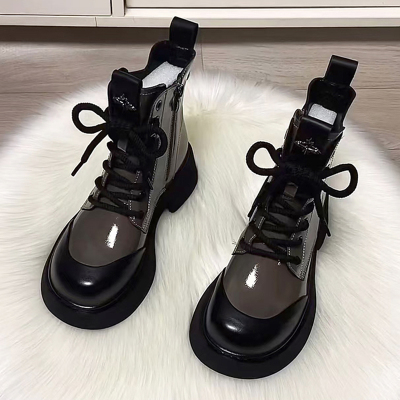 真皮马丁靴女2025秋冬加绒新款网红爆款靴子女百搭休闲短靴女单靴