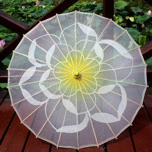 透明丝茉莉花开伞 演出跳舞荷花成人桃李杯茉莉情怀舞伞 舞蹈道具