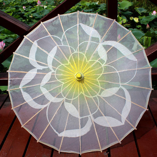 透明丝茉莉花开伞 舞蹈道具 演出跳舞荷花成人桃李杯茉莉情怀舞伞