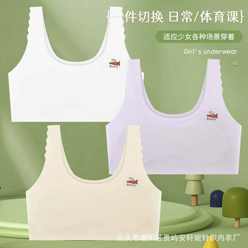 少女内衣初高中学生青春发育期运动跑步防震文胸一二阶段女童背心