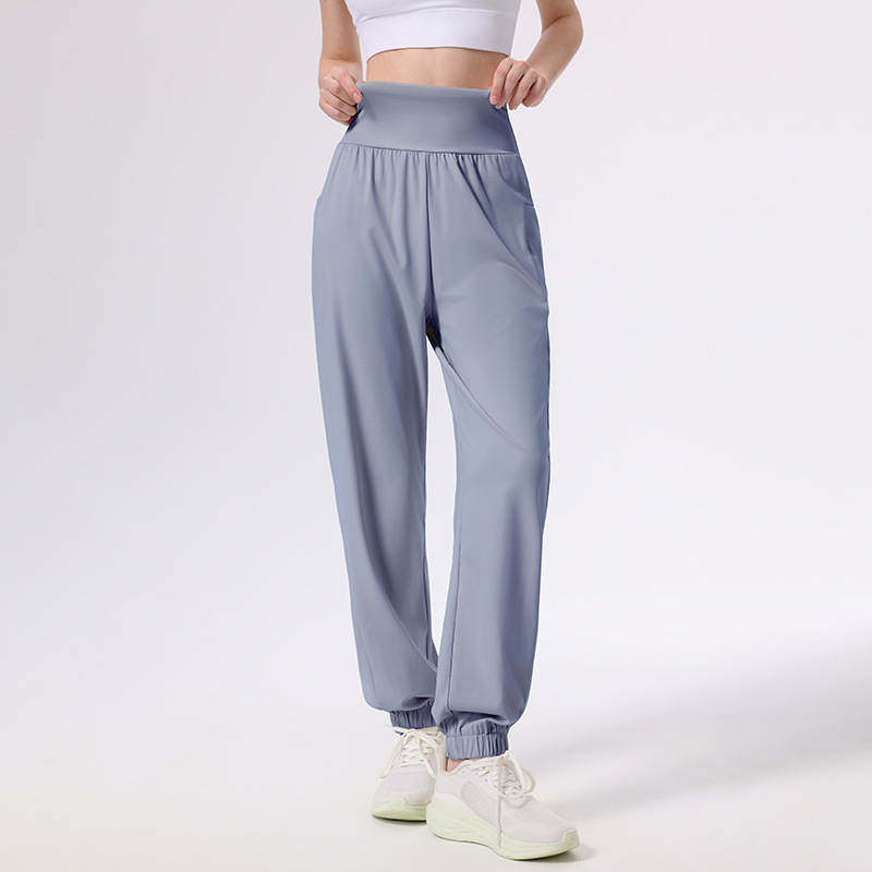 秋冬锦纶超高腰瑜伽裤女 宽松显瘦专业跑步运动健身训练束脚长裤