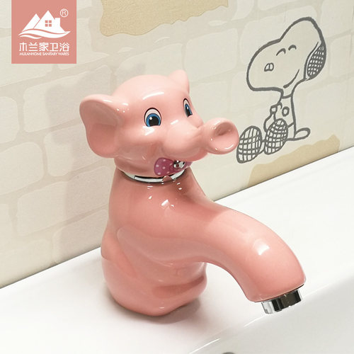 幼儿园儿童彩色陶瓷水龙头冷热
