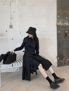 长袖 女 职业打底衬衣厌世高冷上衣 小众暗黑系不规则衬衫 2020春季