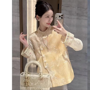 新中式 重工刺绣钉珠马甲背心外穿复古轻奢高级感坎肩上衣 国风女装