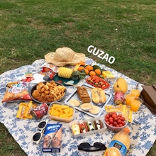 GUZAO◆复古野餐垫防潮垫ins风户外郊游便携草坪田园日式野餐布