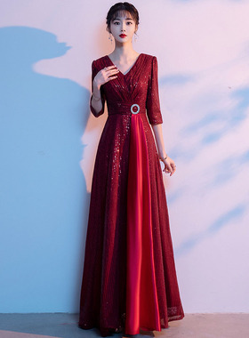 大合唱团演出服女大气合唱队礼服朗诵主持人指挥比赛服装气质长款