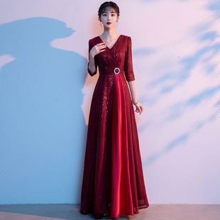 大合唱团演出服女大气合唱队礼服朗诵主持人指挥比赛服装气质长款