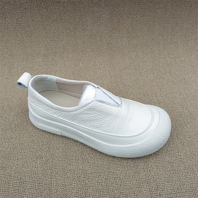 品牌撤柜真皮女鞋2025春季新款复古圆头皮鞋软底百搭休闲厚底单鞋