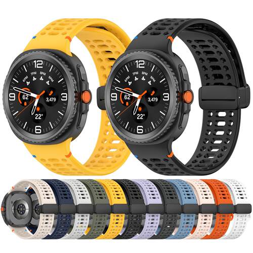 xDfind适用于三星Watch8 / Watch8 Classic磁吸黑扣时尚硅胶表带