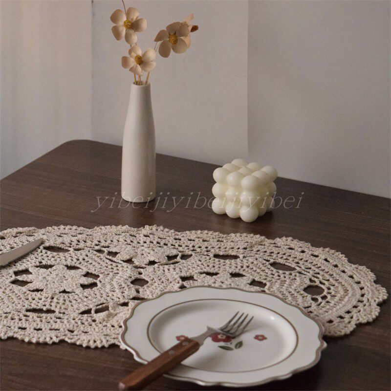 ins简约复古蕾丝钩花杯垫家用隔热圆形棉麻餐垫盖巾文艺拍照道具,餐饮具,杯垫,淘宝优惠券,粉丝福利购,淘宝优惠卷