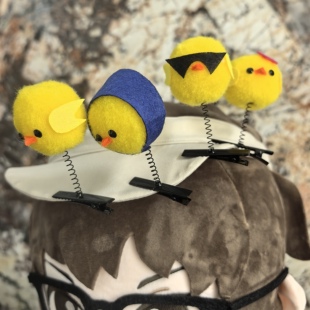 盗墓笔记周边毛绒小黄鸡发夹立体小黄鸡发卡热卖弹簧小鸡漫展头饰