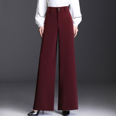 垂顺坠感高腰休闲直筒阔腿裤 垂感舞蹈裤 中年妈妈女跳舞裤 摩登女裤