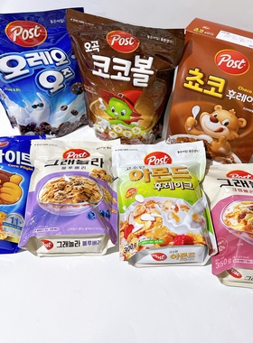 韩国POST东西营养麦片蓝莓坚果谷物扁桃仁味早餐泡牛奶营养玉米片